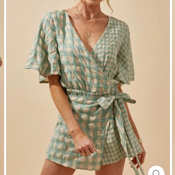 Pants - Talulah Gingham Wrap Romper
